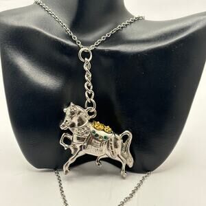 Silver & Gold Horse Necklace
